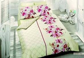 Постельное белье 2-х спальное (евро) из бамбука с цветами
