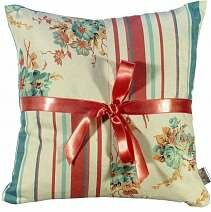 Декоративная подушка с цветами красная "Аза"