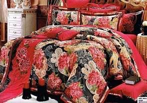 Постельное белье 2-х спальное (евро) из гобелена Lux с цветами
