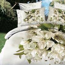 Постельное белье 2-х спальное (евро)  из сатина с цветами