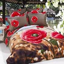 Постельное белье 2-х спальное из сатина с цветами