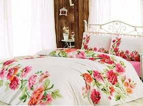 Постельное белье 2-х спальное (евро) из ранфорса с цветами