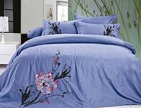 Постельное белье 2-х спальное (евро-макси) из сатина с цветами