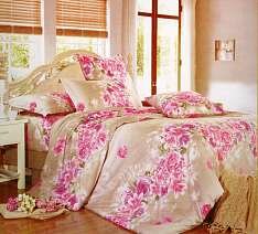 Постельное белье 2-х спальное из поплина с цветами