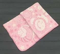 Детское одеяло Звездная ночь 85х115 бело-розовое