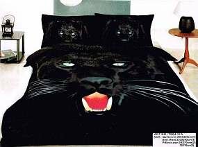Постельное белье 2-х спальное (евро) из сатина с дикими кошками