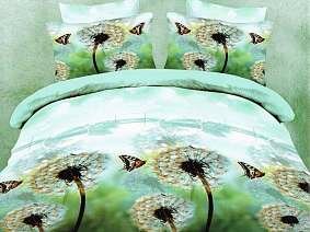 Постельное белье 2-х спальное (евро) из сатина с бабочками