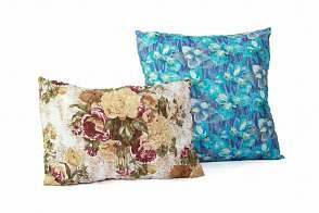 Декоративная подушка для стула пэчворк (синяя) "Агнета"