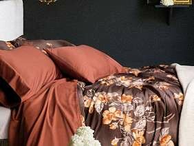Постельное белье 2-х спальное (евро) из египетского хлопка с цветами
