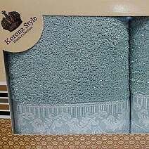 Набор махровых полотенец Korona Style Линда морская волна