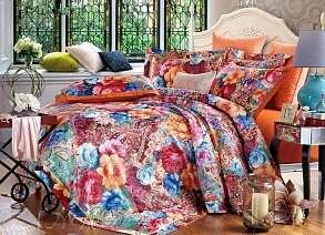 Постельное белье 2-х спальное (евро) из гобелена Lux с цветами