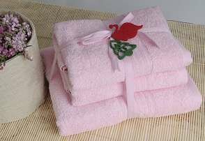 Набор махровых полотенец Shalla Pink 40x70+50x90+70x140